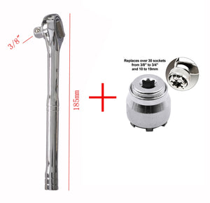 Universal Sleeve Adaptive Wrench, All-Fitting Multi Drill Attachment Universal Socket,3/8 Inch Drive Wrench Repair Tools