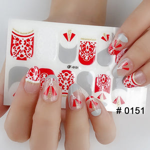 Fashion 31 Designs 3D Full Cover Nail Sticker Waterproof Self-adhesive Nail Art Manicure DIY Decoration Glitter Nail Wraps 2019