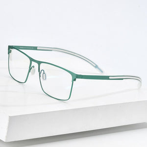 FONEX Pure Titanium Glasses Frame Men Square Myopia Optical Prescription Eyeglass Frame Man 2020 New Silicone Eyewear 8553