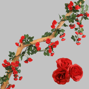 Artificial Flowers Rose 230cm length 16 to 69 flower Flowers for A Wedding Arch Flowers Garland Romantic Rose In Glass Dome