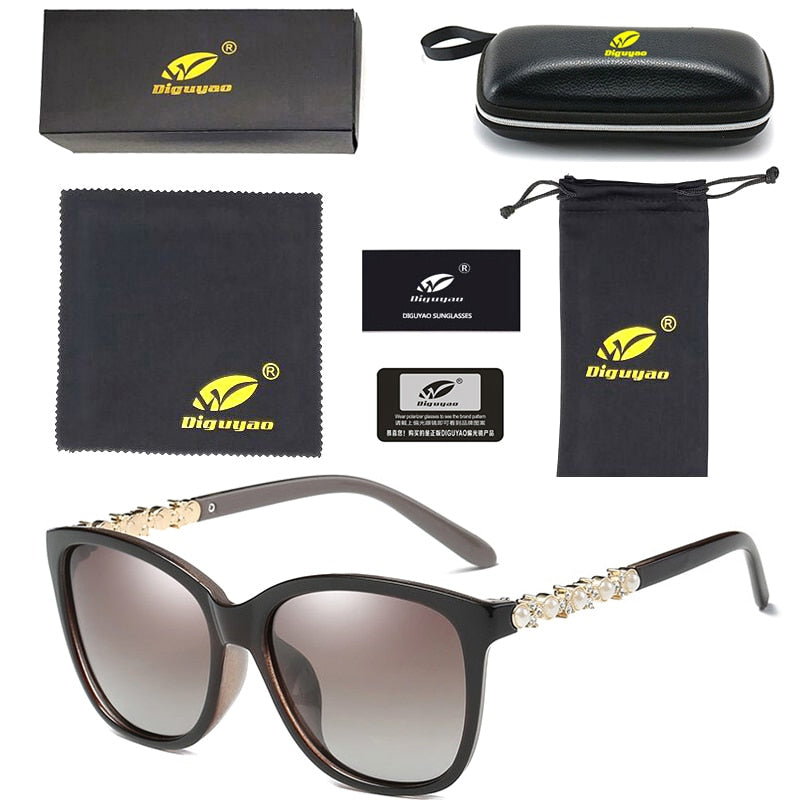 Female sunglasses luxury 2020 polarized UV400 high quality Diamond Pearl decoration retro sun glasses women shades Gafas De Sol