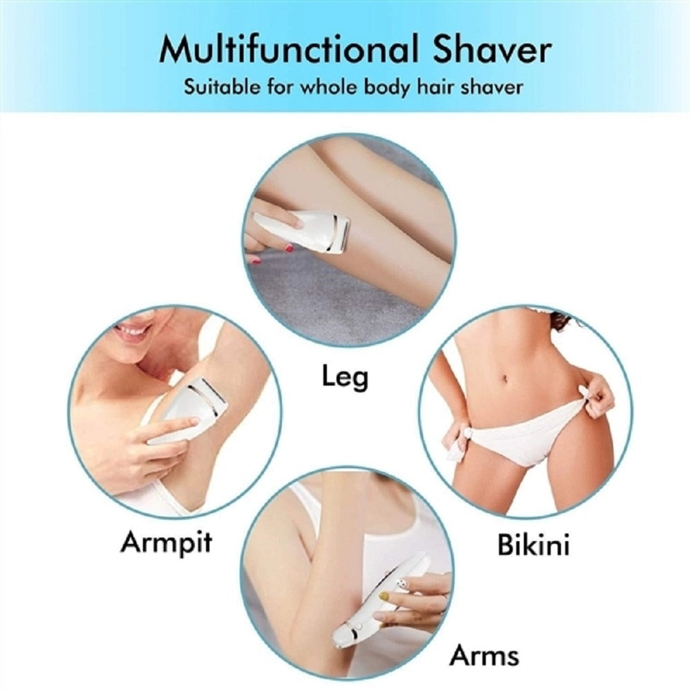 Electric Razor Painless Lady Shaver For Women Bikini Trimmer For Whole Body Waterproof USB Charging LCD Display Wet & Dry Using