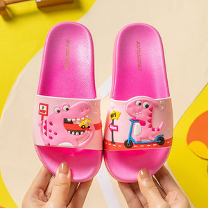 Summer Dinosaur Kids Slippers Boys Girls Slippers PVC Soft Non-slip 2021 Beach Sandals For Kids Home Bathroom Baby Flip Flops