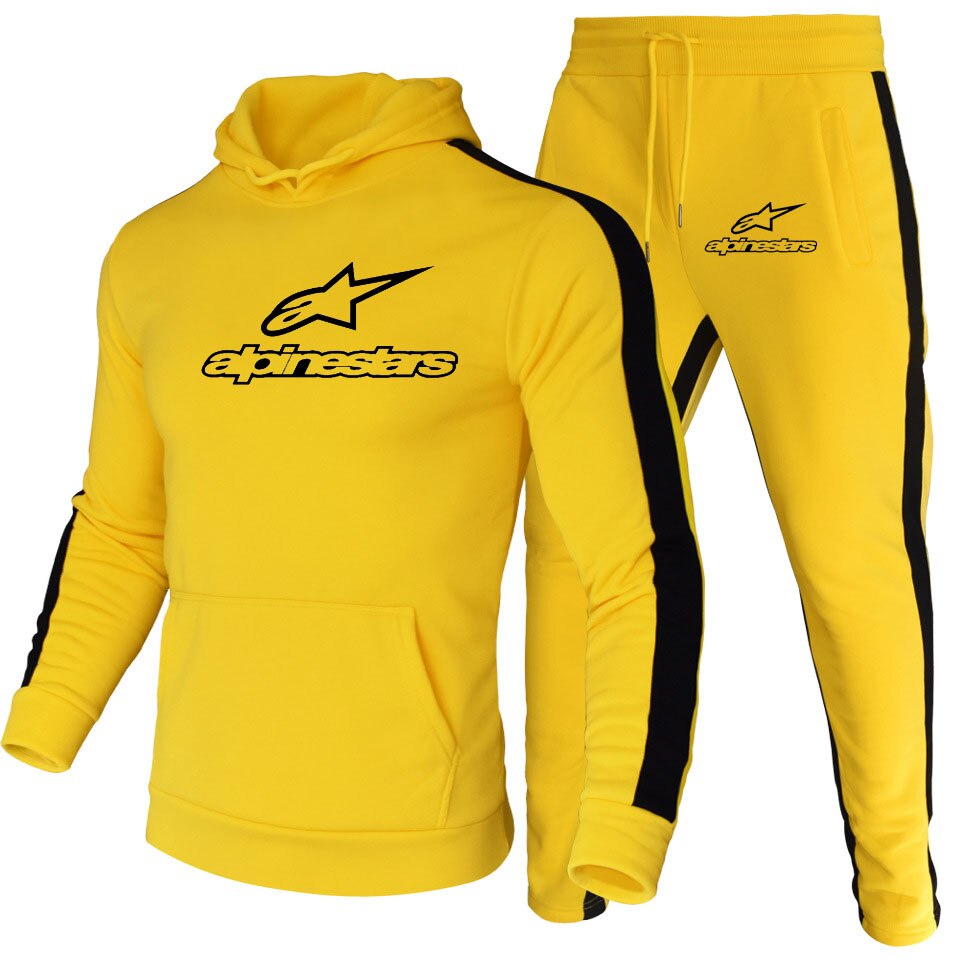 Alpinestars Men Hoodies Set Fashion 2020 Autumn Brand Casual Tracksuit Mens Set Sports Two Piece Patchwork Hoodie Pant Male Suit