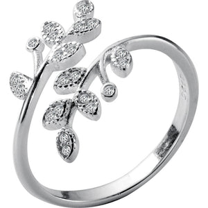 DIEERLAN Personality 925 Sterling Silver Crystal Leaf Rings For Women Wedding Jewelry Adjustable Antique Finger Ring Anillos