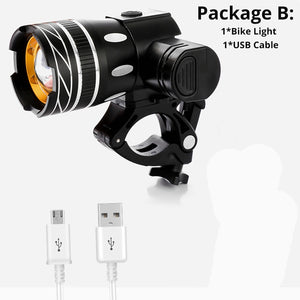 2400Mah LED Bicycle Light 2000 Lumen 3 Modes Bike Light USB Charge Aluminum Alloy Cycling Light Waterproof Bike Accessory