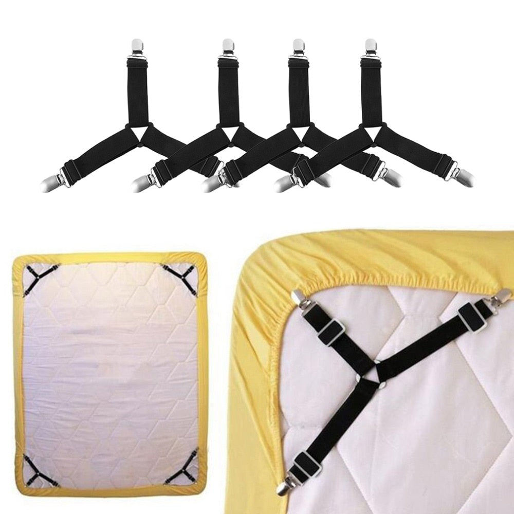 Porte-drap de lit élastique réglable | 4 coins de Long, support de drap de lit, attaches de clips pour couverture, couvertures, Grippers fixation antidérapant 2 pièces/lot