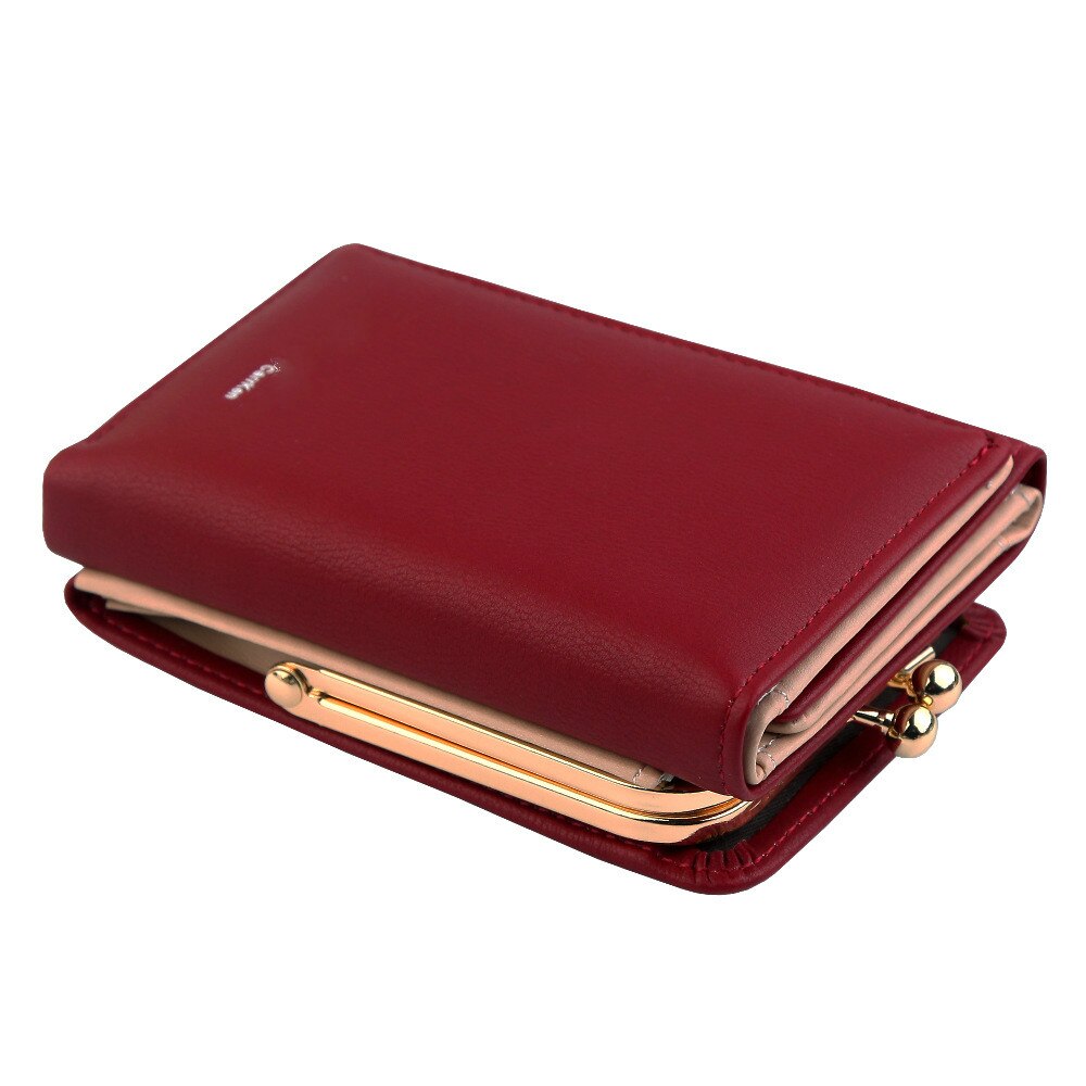 Wallet Women 2020 Lady Short Women Wallets Black Red Color Mini Money Purses Small Fold PU Leather Female Coin Purse Card Holder