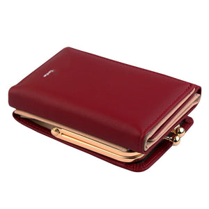 Wallet Women 2020 Lady Short Women Wallets Black Red Color Mini Money Purses Small Fold PU Leather Female Coin Purse Card Holder