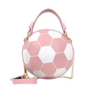 Fashion Basketball Round Shaped Shoulder Bags for Women Acrylic Chain Casual Small Totes PU Leather Messenger Crossbody Handbags
