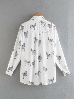 Silk Satin plus size Shirt goth zaraing-style za sheining women