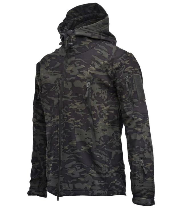 Army Shark Skin Soft Shell Clothes Tactical Windproof Waterproof jacket men Flight Pilot Hood Coat Military Field bomber Jacket