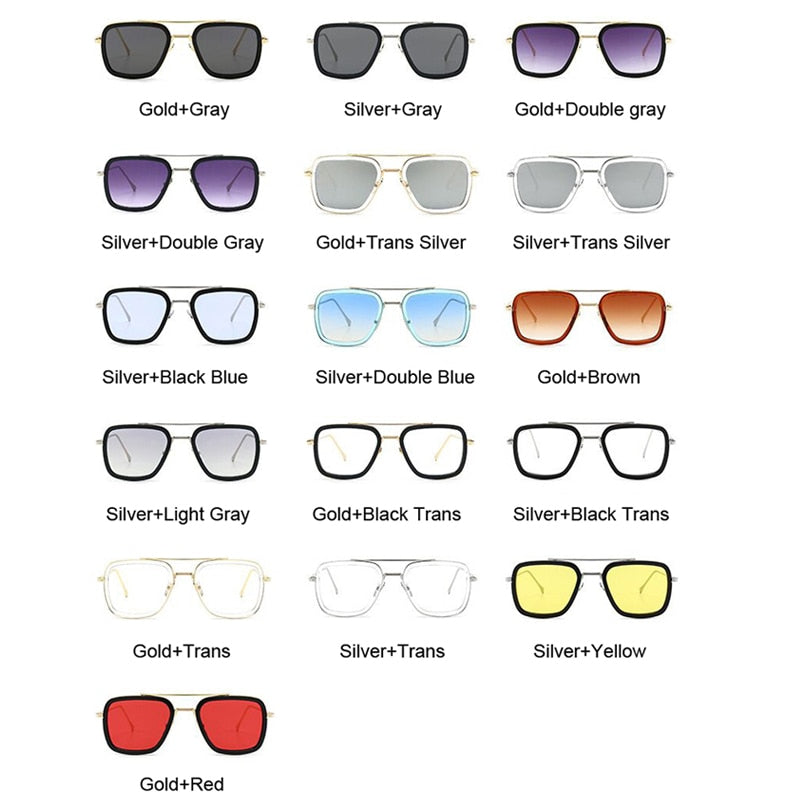 Lunettes de soleil Design de marque pour hommes | Lunettes de soleil Style de luxe Avengers Tony Stark Flight, lunettes de soleil rétro pour femmes, Oculos rétro hommes 3