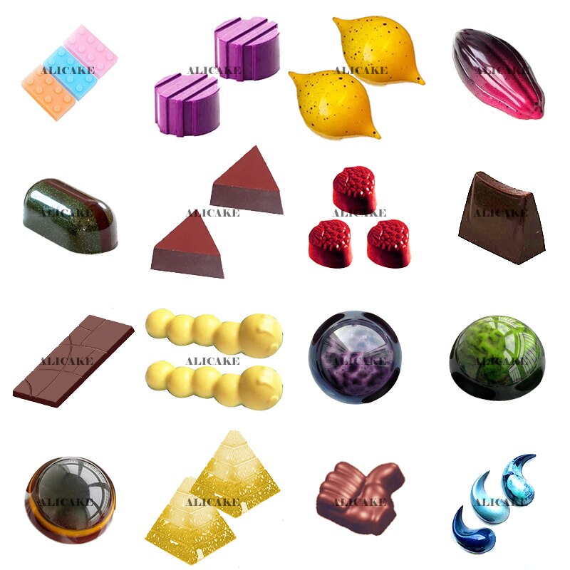 3D Chocolate Bar Mold Tray Plastic Sphere Ball Molds Chocolate Polycarbonate Form Mould for Chocolate Bakery Tool Baking Mould