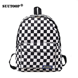2020 Unisex Plaid Nylon Female Travel Daypack Laptop Backpack Book Schoolbags Feminina School Casual Rucksack Women Bag Rugzak