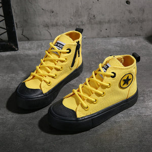 Kids Shoes High Top Canvas Shoes Baby Girls Boys Shoes Non-slip Rubber Sole Basketball Shoes Girls Children's Shoes Sneakers