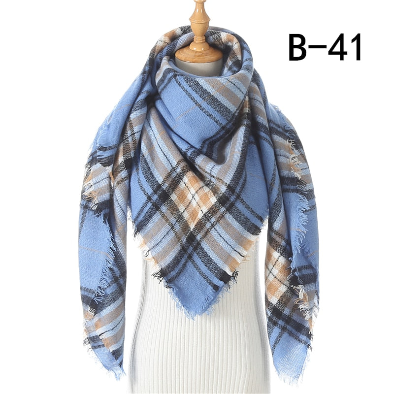 Designer 2020 knitted spring winter women scarf plaid warm cashmere scarves shawls luxury brand neck bandana pashmina lady wrap