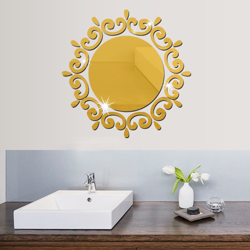 Dropshipping 3D Wall Mirrors Sticker Home Decor Bathroom Decor DIY Removable Home Living Room Ceiling Wall Decals Art Ornaments