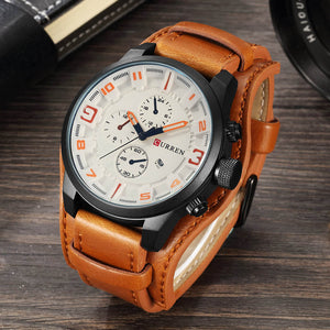 CURREN Top marque de luxe hommes montres hommes horloges Date Sport militaire horloge bracelet en cuir Quartz affaires hommes montre cadeau 8225