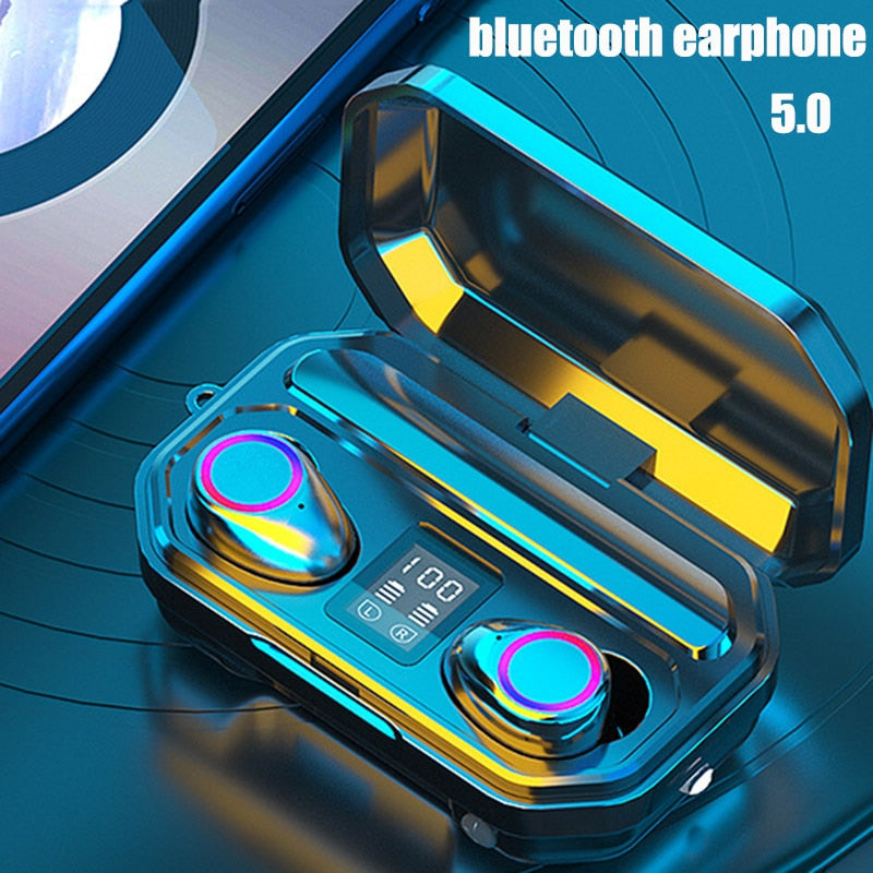 9D Noise Cancelling Wireless Headphones Bluetooth Sport Earphone Bluetooth 3300mah Touch Control Headphones Bluetooth Waterproof