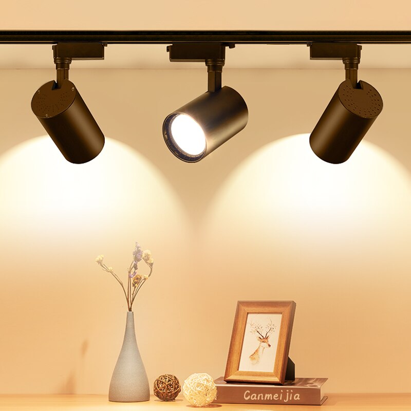 Whole Set LED Track Lights 12/20/30/40W 220V COB Track Lamp Rail Spotlights Track Lighting Fixture Spot Lights for Home Store