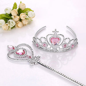 Frozen 2 Hair Wear Children Elsa Princess Birthday Party Headband Magic Wand Crown Hair Accessories Set Girl Toy For Kid Cosplay
