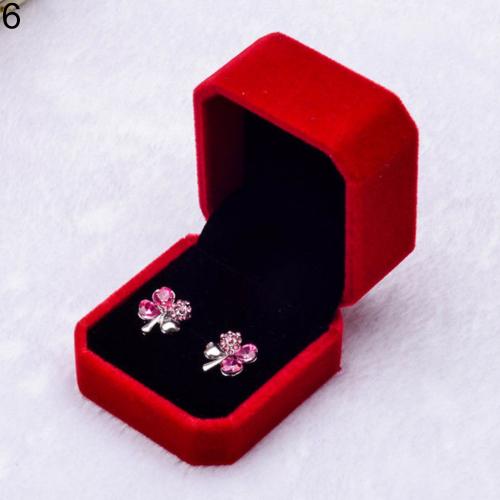 Hot Sale Blue Black Velvet Engagement Wedding Stud Earring Ring Pendant Jewelry Package Display Box Organizer Storage Gift Case