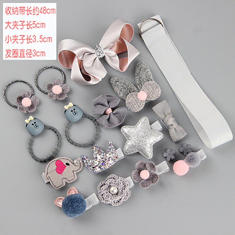 18 Pcs/Box Children Hair Accessories for Girls Hair Clips Headbands Cute Bow Flowers Cartoon Animals Shape Hair Accessories