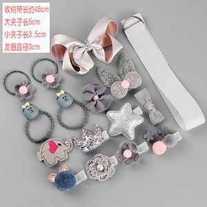 18 Pcs/Box Children Hair Accessories for Girls Hair Clips Headbands Cute Bow Flowers Cartoon Animals Shape Hair Accessories