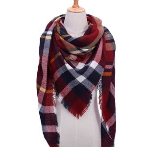 Designer 2020 knitted spring winter women scarf plaid warm cashmere scarves shawls luxury brand neck bandana pashmina lady wrap