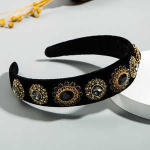 CN Baroque Full Crystal Hair Bands For Women Luxury Padded Diamond Headband Hair Hoop Christmas Gifts Christmas Hair Accessories
