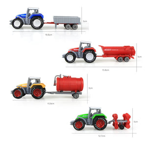 Véhicules agricoles moulés sous pression Mini voiture modèle ingénierie voiture modèle tracteur ingénierie voiture tracteur jouets modèle pour enfants cadeau de noël