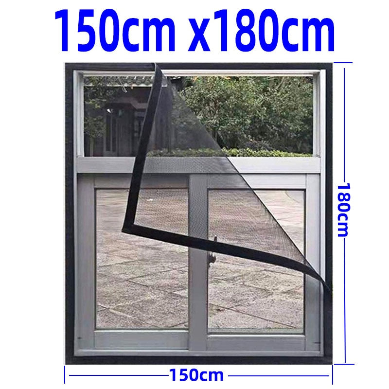 Inset Window Screen Mesh, Air Tulle Adjustable Summer Invisible Anti-Mosquito net Fiberglass Removable Washable Customize Screen