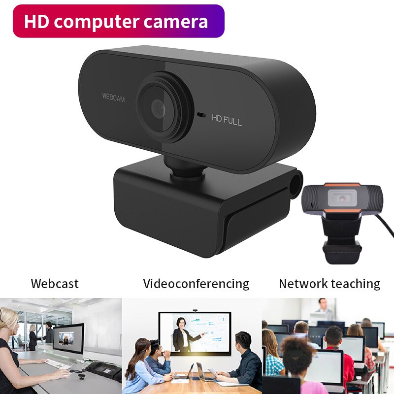 1080P HD Webcam Rotatable Autofocus USB 2.0 PC Desktop Web Camera Mini Computer Web Cam Video Recording For Live Work Conference