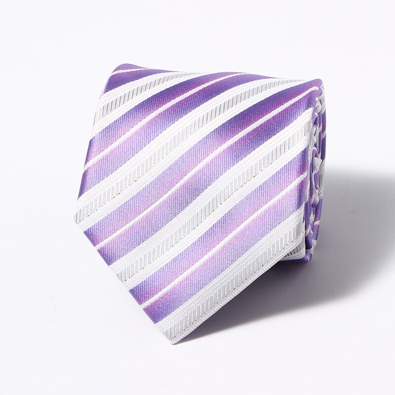 Luxury Fashion Striped Plaid Men's Tie Red Blue Grey Classic Neck Ties Leisure Business Wedding High Quality 8cm Silk Necktie