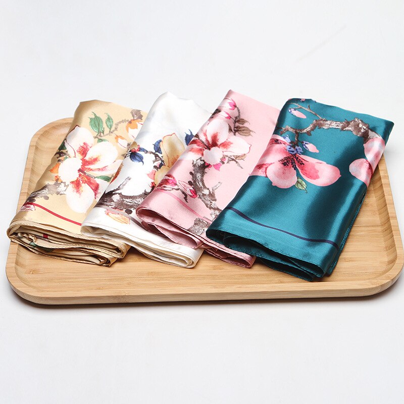 Printed Dark Green Scarf Female Handkerchief Square Gift Gifts Friends Fashion Elegant Soft Headband Scarf Women 2020 Spring