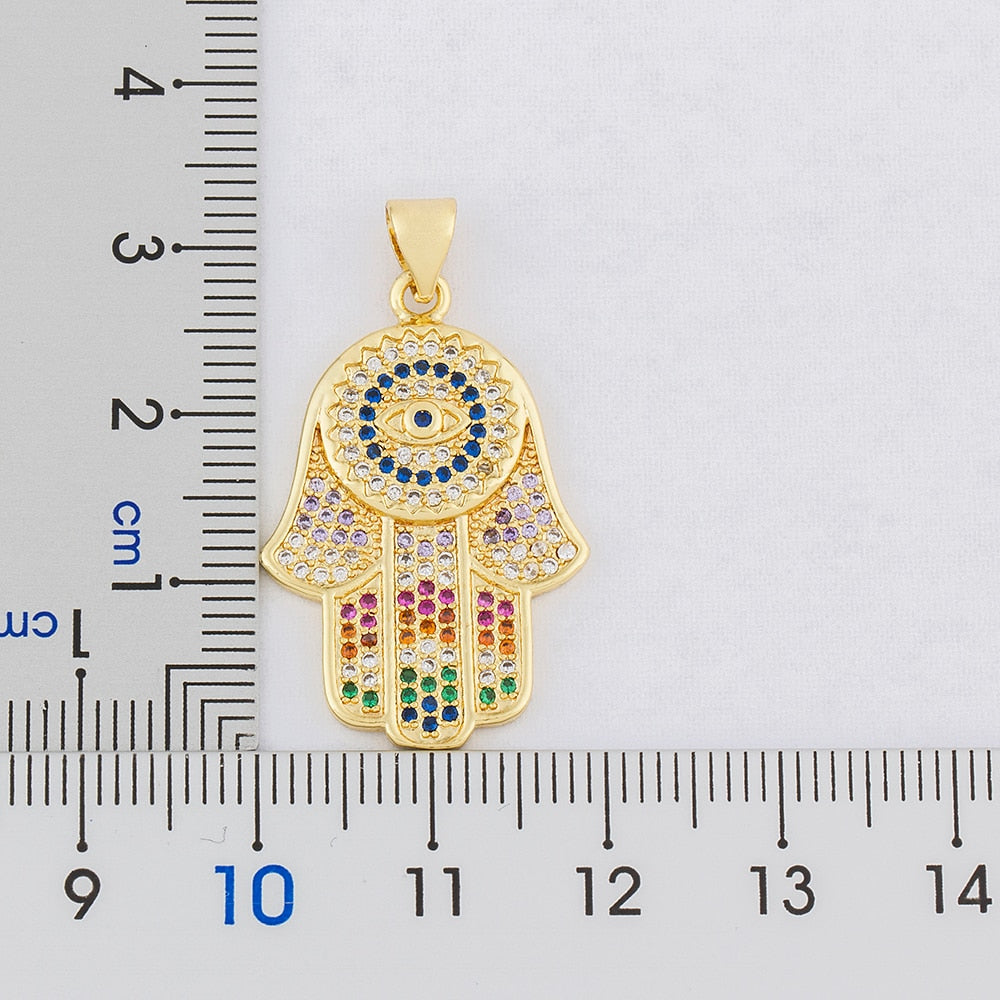 Evil Eye Necklace For Women Collares Colorful Palm