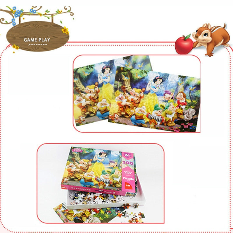 Disney Puzzle 200 Pieces Frozen / Snow White 200 Pieces / Children Puzzle Educational Toys 3D Paper Puzzles Children Toys Adult