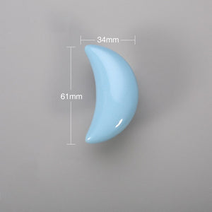 NAIERDI Cartoon Children Room Ceramic Cabinet Knobs Moon Star Wardrobe Handle Garden Door Handle Cabinet Handles for Kids