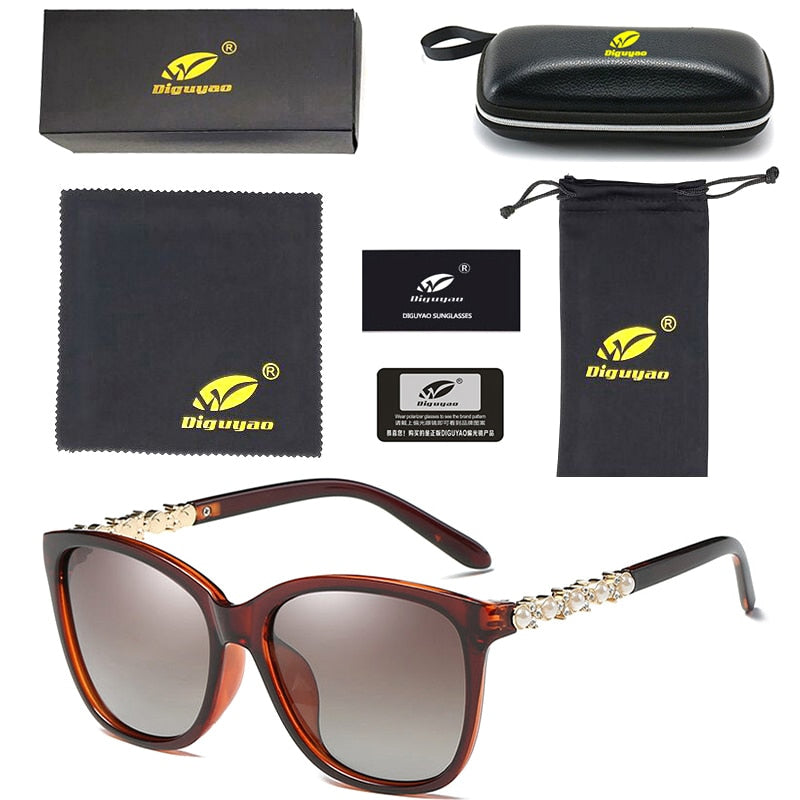 Female sunglasses luxury 2020 polarized UV400 high quality Diamond Pearl decoration retro sun glasses women shades Gafas De Sol
