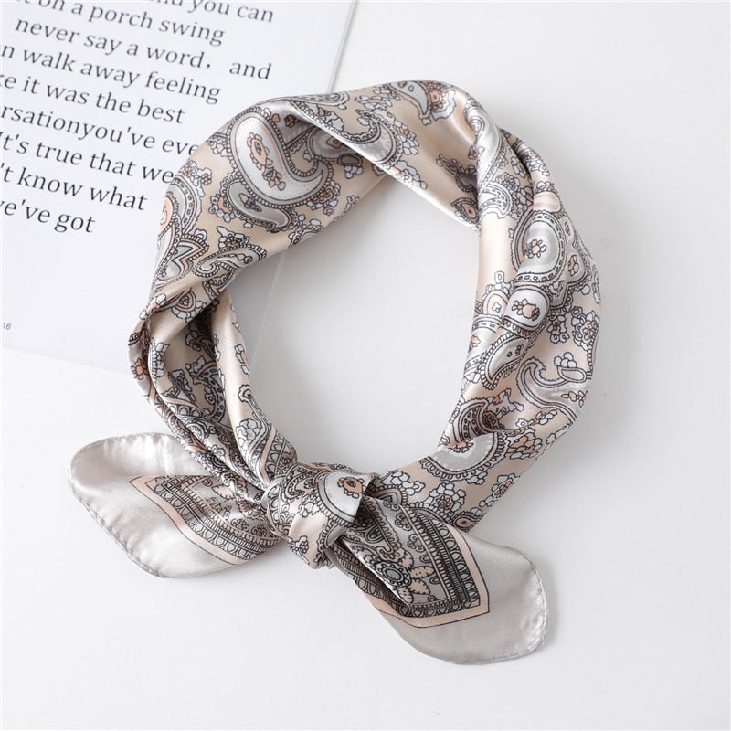Women Square Silk Scarf Chiffon Satin Lady Hair Neck Foulard  Scarves Shawl Wrap Female Bandana Head Kerchief Hijab Headband