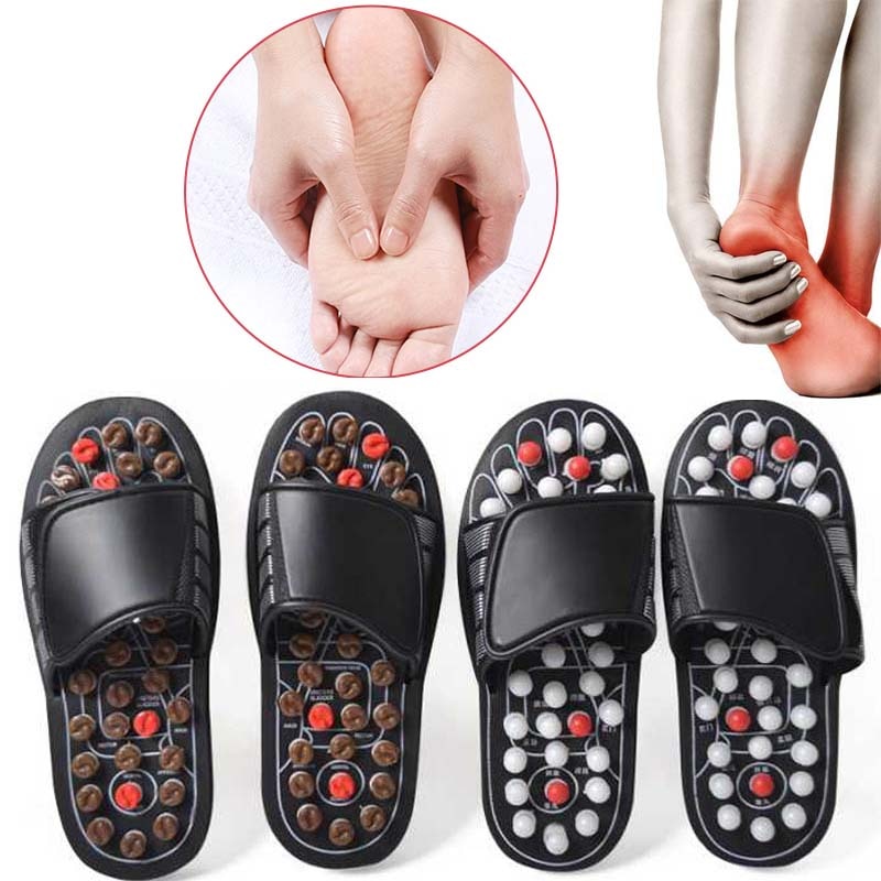Home Women Men Foot Acupoint Feet Massage Slippers Shiatsu Sandal Feet Acupressure Therapy Rotating Foot Massager Shoes Unisex
