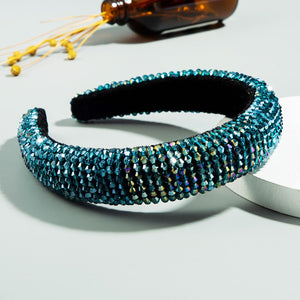 CN Baroque Full Crystal Hair Bands For Women Luxury Padded Diamond Headband Hair Hoop Christmas Gifts Christmas Hair Accessories