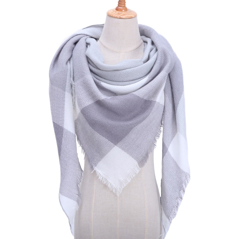 Designer 2020 knitted spring winter women scarf plaid warm cashmere scarves shawls luxury brand neck bandana pashmina lady wrap