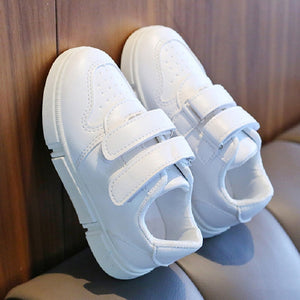 New Kids Sneakers Boys Shoes Girls Trainers Children Leather Solid White School Student School Children's Shoes Flat zapatillas
