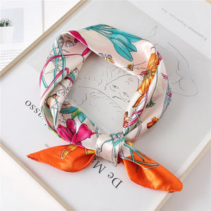 Women Square Silk Scarf Chiffon Satin Lady Hair Neck Foulard  Scarves Shawl Wrap Female Bandana Head Kerchief Hijab Headband