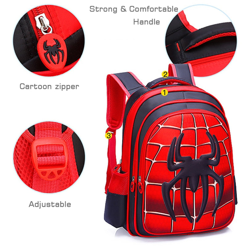 Crossten 3D spider design Waterproof Children's backpack boys girls Primary school Kindergarten Infantil Kids backpack Mochila