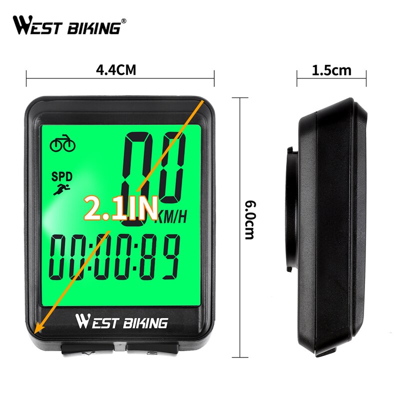 WEST BIKING Bicycle Computer Wireless Wired Cycling Computer Bicycle Speedometer LED Digital Rate Road MTB Bike Stopwatch
