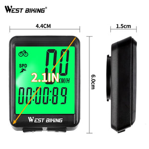 WEST BIKING Bicycle Computer Wireless Wired Cycling Computer Bicycle Speedometer LED Digital Rate Road MTB Bike Stopwatch