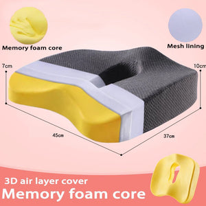 Memory Foam Seat Cushion Orthopedic Pillow Coccyx Office Chair Cushion Support Waist Back Cushion Car Seat Hip massage Pad Sets